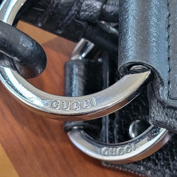 Gucci GG Monogram Canvas Black Handbag Satchel Bag - Picture 9 of 11